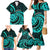 Turquoise New Zealand Mangopare Family Matching Mermaid Dress and Hawaiian Shirt Aotearoa Maori Koru Style LT14 - Polynesian Pride