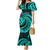 Turquoise New Zealand Mangopare Family Matching Mermaid Dress and Hawaiian Shirt Aotearoa Maori Koru Style LT14 Mom's Dress Turquoise - Polynesian Pride