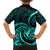 Turquoise New Zealand Mangopare Family Matching Off Shoulder Long Sleeve Dress and Hawaiian Shirt Aotearoa Maori Koru Style LT14 - Polynesian Pride