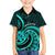 Turquoise New Zealand Mangopare Family Matching Off Shoulder Long Sleeve Dress and Hawaiian Shirt Aotearoa Maori Koru Style LT14 Son's Shirt Turquoise - Polynesian Pride