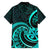 Turquoise New Zealand Mangopare Family Matching Off Shoulder Short Dress and Hawaiian Shirt Aotearoa Maori Koru Style LT14 - Polynesian Pride