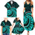 Turquoise New Zealand Mangopare Family Matching Summer Maxi Dress and Hawaiian Shirt Aotearoa Maori Koru Style LT14 - Polynesian Pride