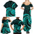 Turquoise New Zealand Mangopare Family Matching Summer Maxi Dress and Hawaiian Shirt Aotearoa Maori Koru Style LT14 - Polynesian Pride