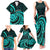 Turquoise New Zealand Mangopare Family Matching Tank Maxi Dress and Hawaiian Shirt Aotearoa Maori Koru Style LT14 - Polynesian Pride