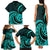 Turquoise New Zealand Mangopare Family Matching Tank Maxi Dress and Hawaiian Shirt Aotearoa Maori Koru Style LT14 - Polynesian Pride