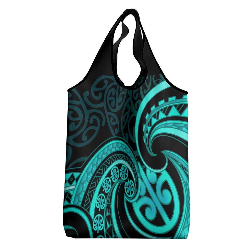 Turquoise New Zealand Mangopare Grocery Bag Aotearoa Maori Koru Style LT14 - Polynesian Pride