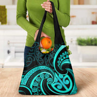 Turquoise New Zealand Mangopare Grocery Bag Aotearoa Maori Koru Style LT14 - Polynesian Pride