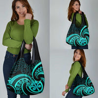 Turquoise New Zealand Mangopare Grocery Bag Aotearoa Maori Koru Style LT14 - Polynesian Pride