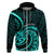 Turquoise New Zealand Mangopare Hoodie Aotearoa Maori Koru Style LT14 Zip Hoodie Turquoise - Polynesian Pride