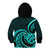 Turquoise New Zealand Mangopare Kid Hoodie Aotearoa Maori Koru Style LT14 - Polynesian Pride