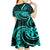 Turquoise New Zealand Mangopare Kid Short Sleeve Dress Aotearoa Maori Koru Style LT14 - Polynesian Pride