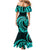 Turquoise New Zealand Mangopare Mermaid Dress Aotearoa Maori Koru Style LT14 - Polynesian Pride