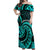 Turquoise New Zealand Mangopare Off Shoulder Maxi Dress Aotearoa Maori Koru Style LT14 Women Turquoise - Polynesian Pride