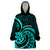 Turquoise New Zealand Mangopare Wearable Blanket Hoodie Aotearoa Maori Koru Style LT14 One Size Turquoise - Polynesian Pride