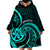 Turquoise New Zealand Mangopare Wearable Blanket Hoodie Aotearoa Maori Koru Style LT14 - Polynesian Pride