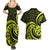 Lime Green New Zealand Mangopare Couples Matching Summer Maxi Dress and Hawaiian Shirt Aotearoa Maori Koru Style LT14 - Polynesian Pride