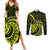 Lime Green New Zealand Mangopare Couples Matching Summer Maxi Dress and Long Sleeve Button Shirt Aotearoa Maori Koru Style LT14 Lime Green - Polynesian Pride