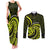 Lime Green New Zealand Mangopare Couples Matching Tank Maxi Dress and Long Sleeve Button Shirt Aotearoa Maori Koru Style LT14 Lime Green - Polynesian Pride