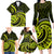 Lime Green New Zealand Mangopare Family Matching Long Sleeve Bodycon Dress and Hawaiian Shirt Aotearoa Maori Koru Style LT14 - Polynesian Pride