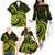 Lime Green New Zealand Mangopare Family Matching Off Shoulder Long Sleeve Dress and Hawaiian Shirt Aotearoa Maori Koru Style LT14 - Polynesian Pride