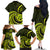 Lime Green New Zealand Mangopare Family Matching Off Shoulder Long Sleeve Dress and Hawaiian Shirt Aotearoa Maori Koru Style LT14 - Polynesian Pride