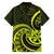 Lime Green New Zealand Mangopare Family Matching Off Shoulder Maxi Dress and Hawaiian Shirt Aotearoa Maori Koru Style LT14 - Polynesian Pride