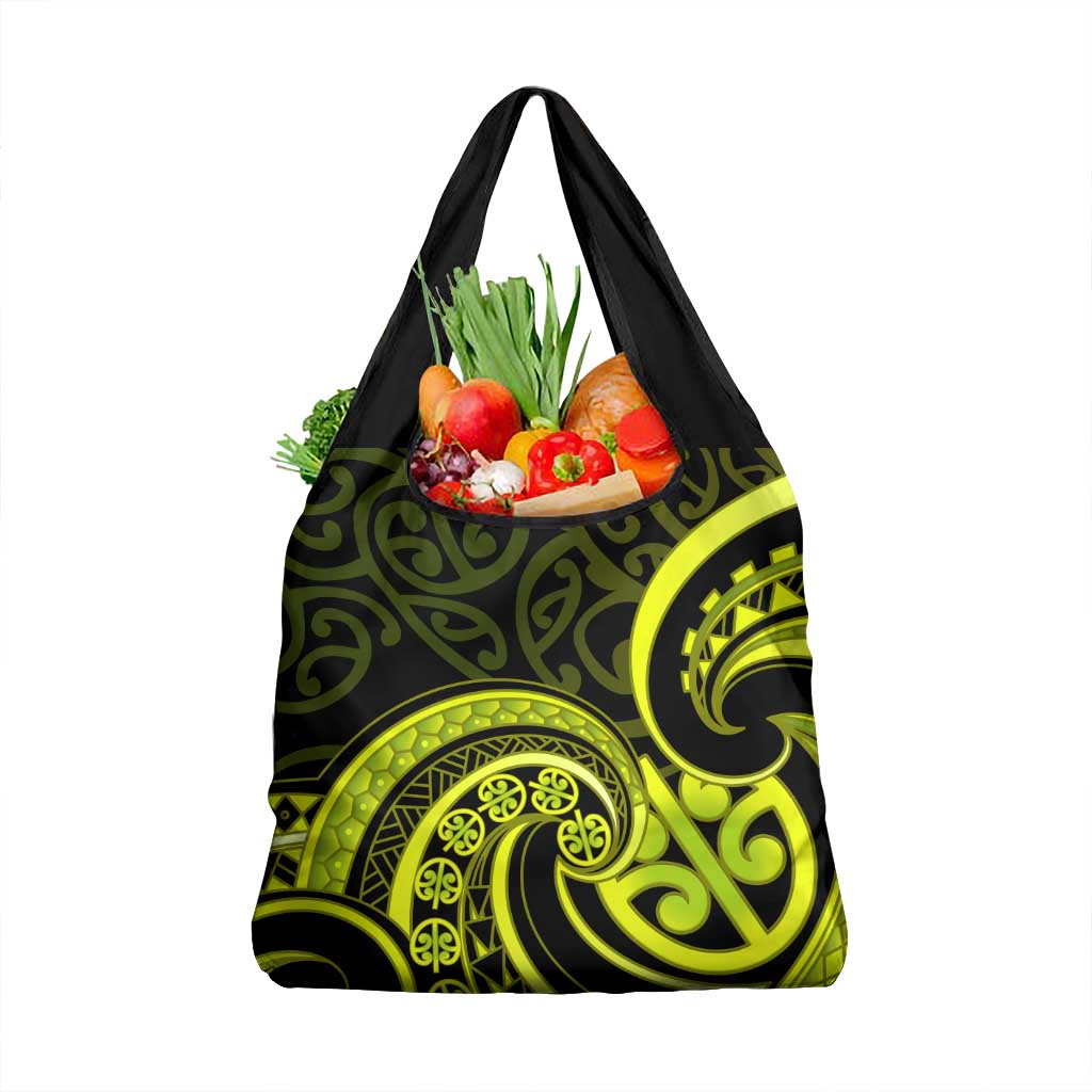 Lime Green New Zealand Mangopare Grocery Bag Aotearoa Maori Koru Style LT14 1-pack One Size Lime Green - Polynesian Pride
