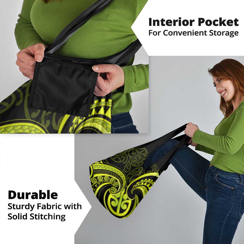 Lime Green New Zealand Mangopare Grocery Bag Aotearoa Maori Koru Style LT14 - Polynesian Pride