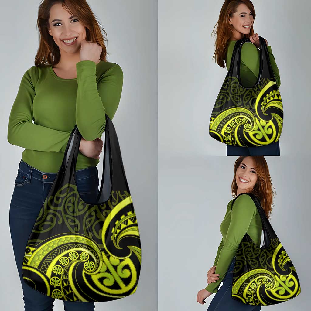 Lime Green New Zealand Mangopare Grocery Bag Aotearoa Maori Koru Style LT14 - Polynesian Pride