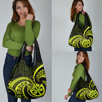 Lime Green New Zealand Mangopare Grocery Bag Aotearoa Maori Koru Style LT14 - Polynesian Pride