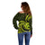 Lime Green New Zealand Mangopare Off Shoulder Sweater Aotearoa Maori Koru Style LT14 - Polynesian Pride