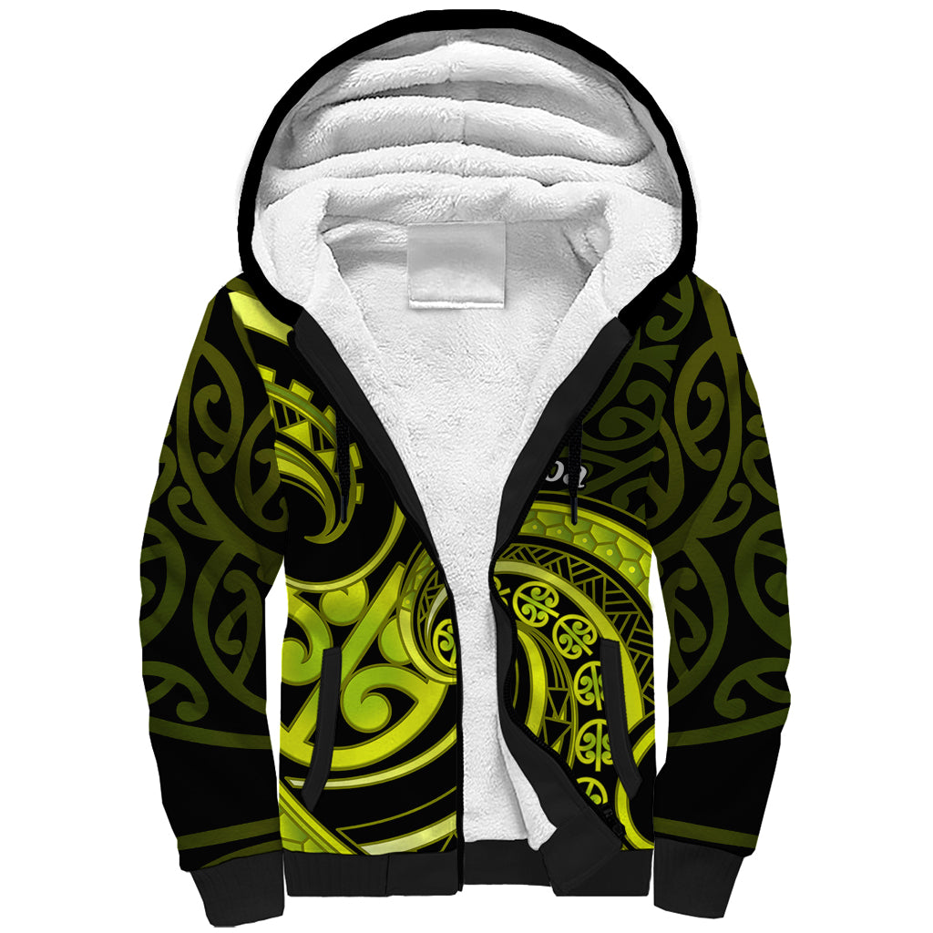 Lime Green New Zealand Mangopare Sherpa Hoodie Aotearoa Maori Koru Style LT14 Unisex Lime Green - Polynesian Pride