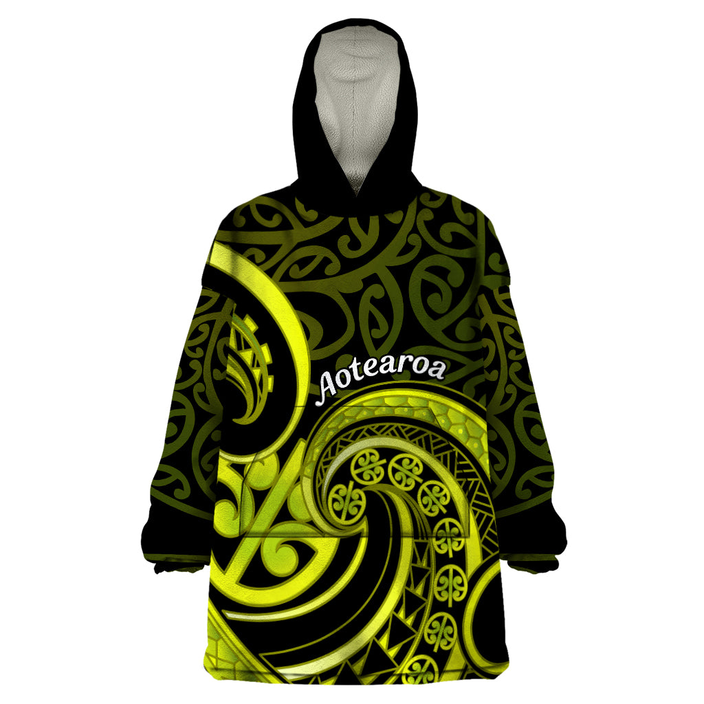 Lime Green New Zealand Mangopare Wearable Blanket Hoodie Aotearoa Maori Koru Style LT14 One Size Lime Green - Polynesian Pride