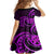 Purple Aotearoa Mangopare Family Matching Off Shoulder Long Sleeve Dress and Hawaiian Shirt NZ Maori Koru Style LT14 - Polynesian Pride