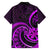 Purple Aotearoa Mangopare Family Matching Off Shoulder Long Sleeve Dress and Hawaiian Shirt NZ Maori Koru Style LT14 - Polynesian Pride