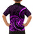 Purple Aotearoa Mangopare Family Matching Off Shoulder Short Dress and Hawaiian Shirt NZ Maori Koru Style LT14 - Polynesian Pride