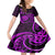 Purple Aotearoa Mangopare Family Matching Off Shoulder Short Dress and Hawaiian Shirt NZ Maori Koru Style LT14 Daughter's Dress Purple - Polynesian Pride