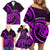 Purple Aotearoa Mangopare Family Matching Off Shoulder Short Dress and Hawaiian Shirt NZ Maori Koru Style LT14 - Polynesian Pride