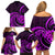 Purple Aotearoa Mangopare Family Matching Off Shoulder Short Dress and Hawaiian Shirt NZ Maori Koru Style LT14 - Polynesian Pride