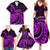 Purple Aotearoa Mangopare Family Matching Summer Maxi Dress and Hawaiian Shirt NZ Maori Koru Style LT14 - Polynesian Pride