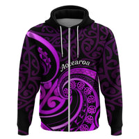 Purple Aotearoa Mangopare Hoodie NZ Maori Koru Style LT14 Zip Hoodie Purple - Polynesian Pride
