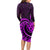 Purple Aotearoa Mangopare Long Sleeve Bodycon Dress NZ Maori Koru Style LT14 - Polynesian Pride