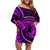 Purple Aotearoa Mangopare Off Shoulder Short Dress NZ Maori Koru Style LT14 Women Purple - Polynesian Pride