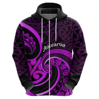 Purple Aotearoa Mangopare Zip Hoodie NZ Maori Koru Style LT14 - Polynesian Pride