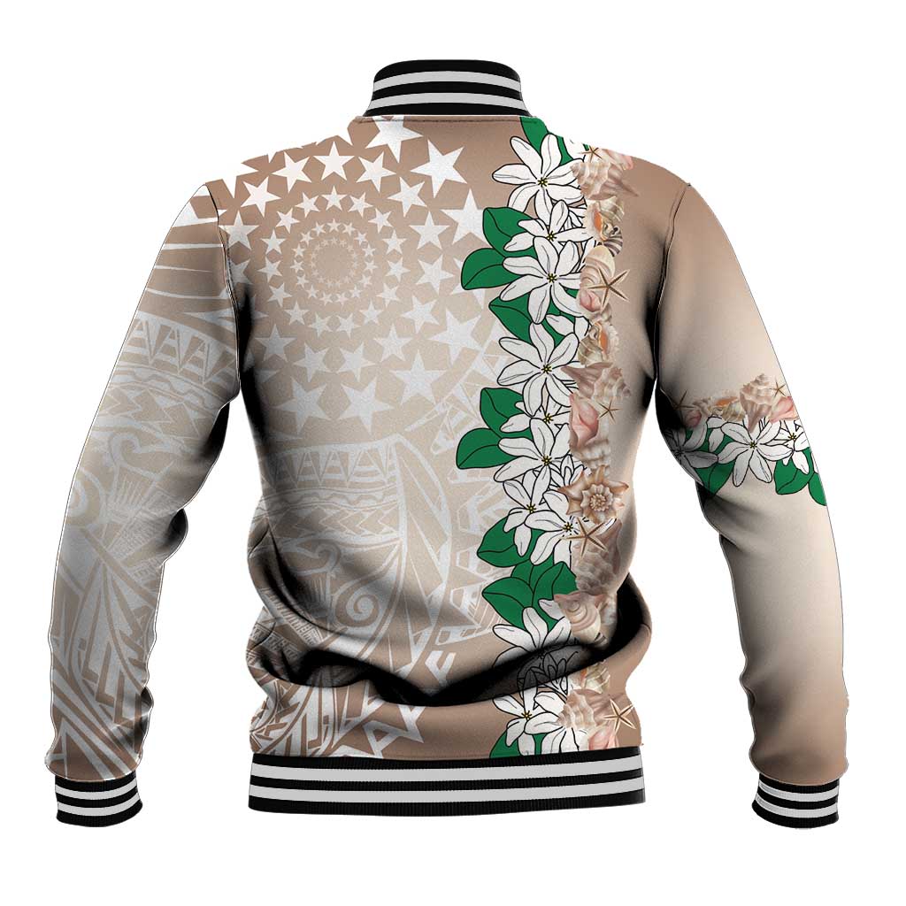 Cook Islands Tiare Maori With Conch Shell Baseball Jacket 2025 Pasifika Polynesian Tattoo LT14 - Polynesian Pride