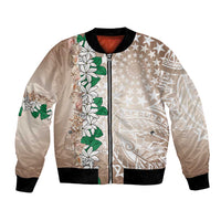 Cook Islands Tiare Maori With Conch Shell Bomber Jacket 2025 Pasifika Polynesian Tattoo