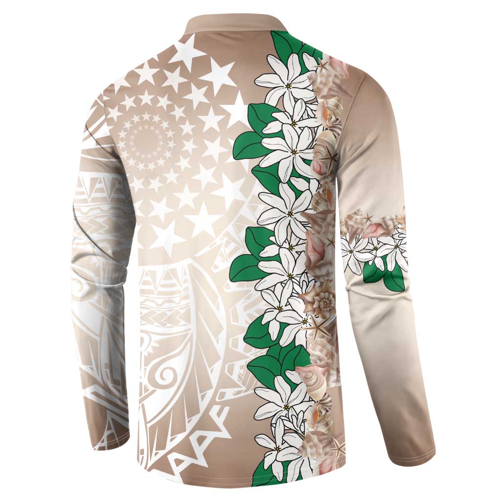 Cook Islands Tiare Maori With Conch Shell Button Sweatshirt 2025 Pasifika Polynesian Tattoo LT14 - Polynesian Pride