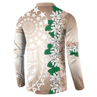 Cook Islands Tiare Maori With Conch Shell Button Sweatshirt 2025 Pasifika Polynesian Tattoo LT14 - Polynesian Pride