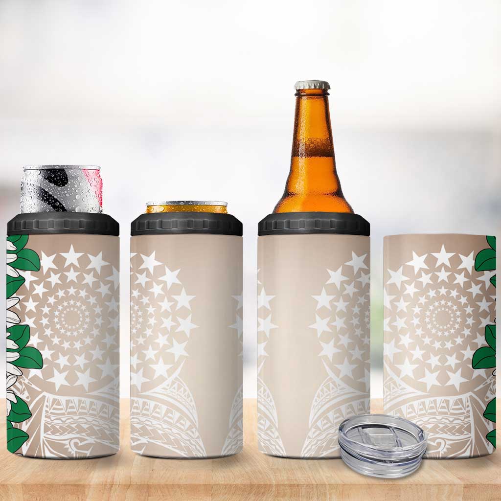 Cook Islands Tiare Maori With Conch Shell 4 in 1 Can Cooler Tumbler 2025 Pasifika Polynesian Tattoo LT14 - Polynesian Pride