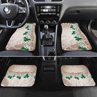 Cook Islands Tiare Maori With Conch Shell Car Mats 2025 Pasifika Polynesian Tattoo LT14 Set 4pcs Brown - Polynesian Pride